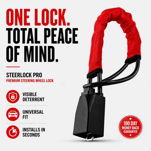 SteerLock Pro - Heavy-Duty Steering Wheel Lock