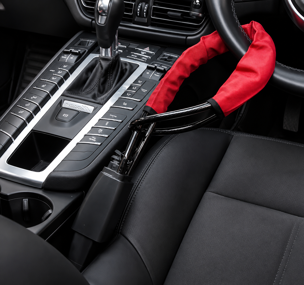 SteerLock Pro - Heavy-Duty Steering Wheel & Seat Belt Lock