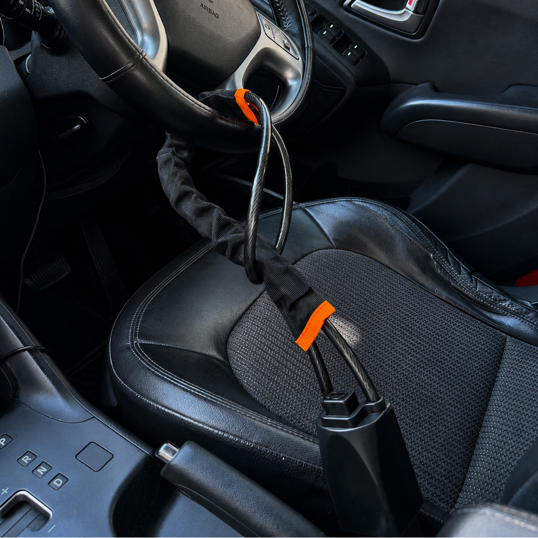 SteerLock Pro - Heavy-Duty Steering Wheel & Seat Belt Lock