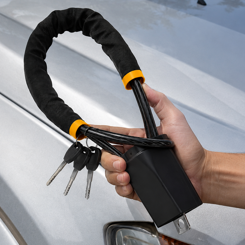 SteerLock Pro - Heavy-Duty Steering Wheel & Seat Belt Lock